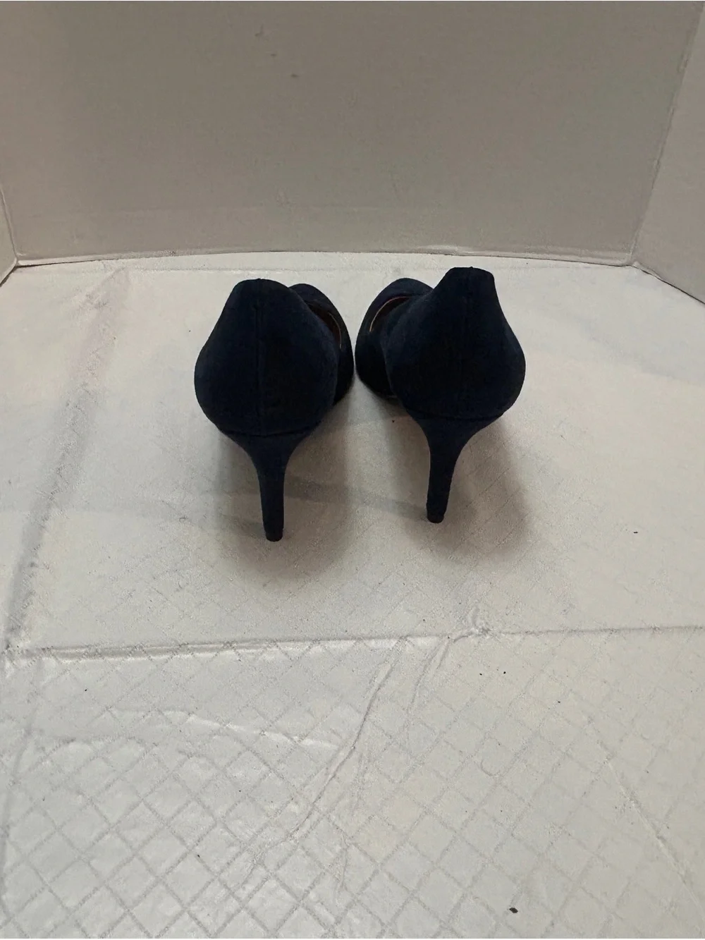 INC International Concepts Navy Suede Pointed Toe Pumps Slim Heel Size 7.5‎